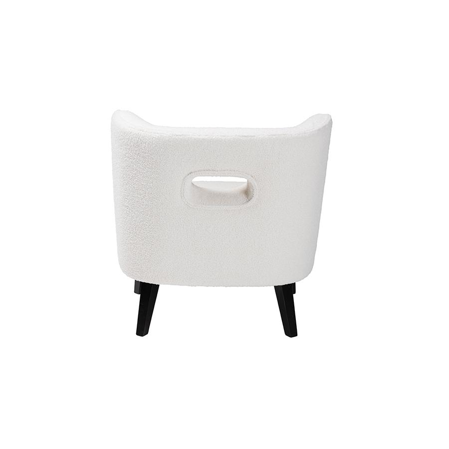Baxton Studio Naara Modern and Contemporary Ivory Boucle Upholstered and Black Finished Wood Accent Chair