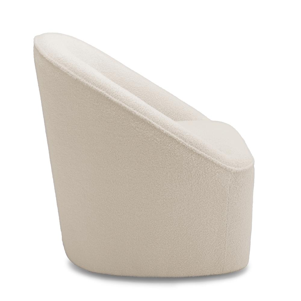 Andria Boucle Swivel Chair Milky White