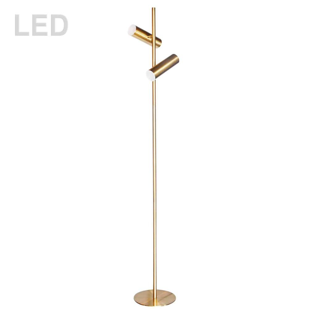 12W Floor Lamp, Aged Brass with Frosted Acrylic Diffuser    (CST-6112LEDF-AGB)