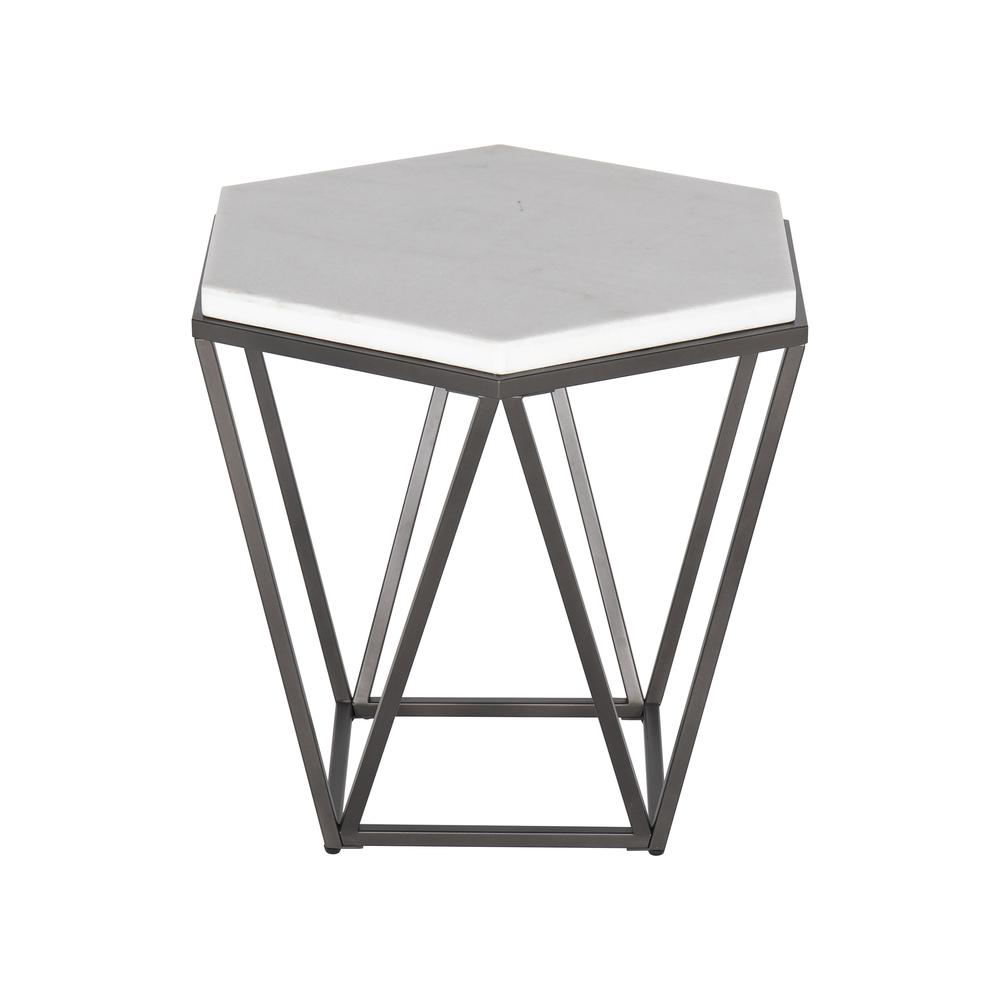 Corvus White Marble Top End Table