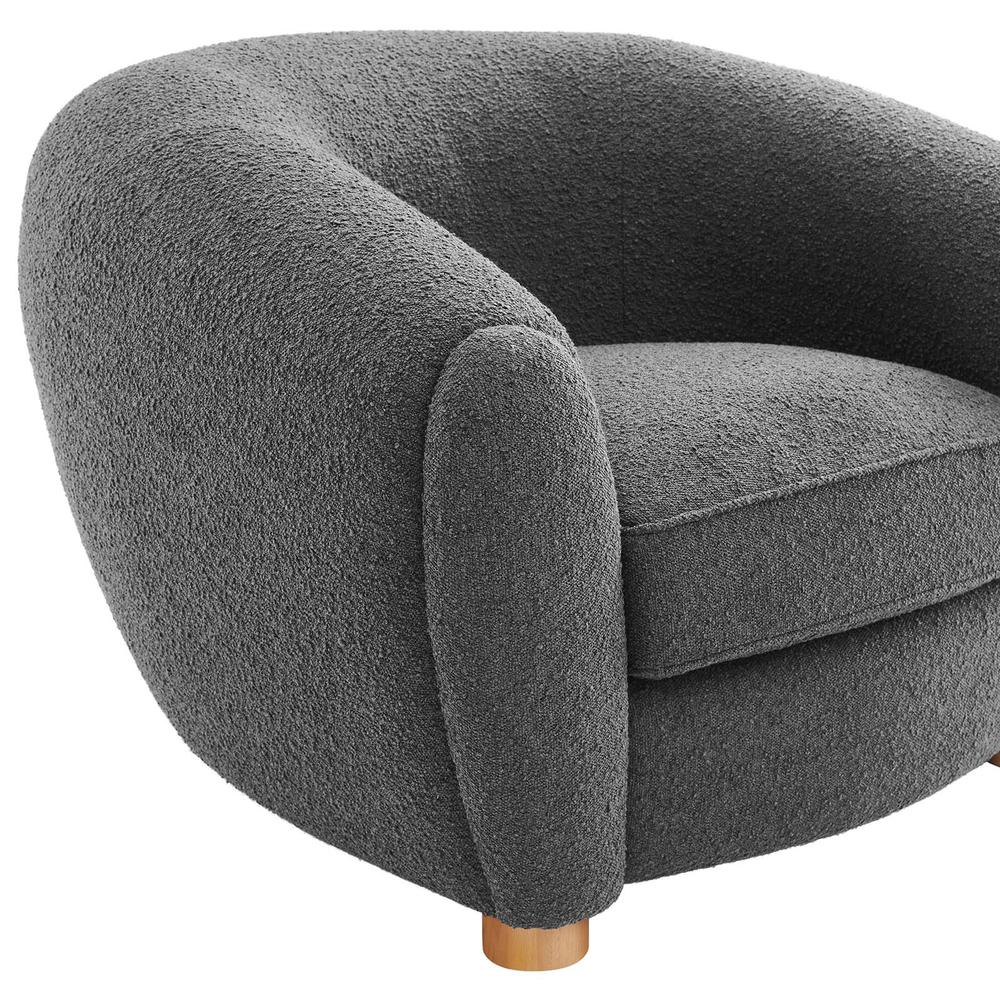 Abundant Boucle Upholstered Fabric Armchair - Gray EEI-6025-GRY