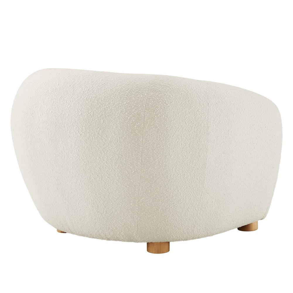 Abundant Boucle Upholstered Fabric Armchair - Ivory EEI-6025-IVO
