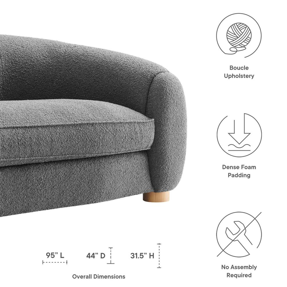 Abundant Boucle Upholstered Fabric Sofa - Gray EEI-6024-GRY
