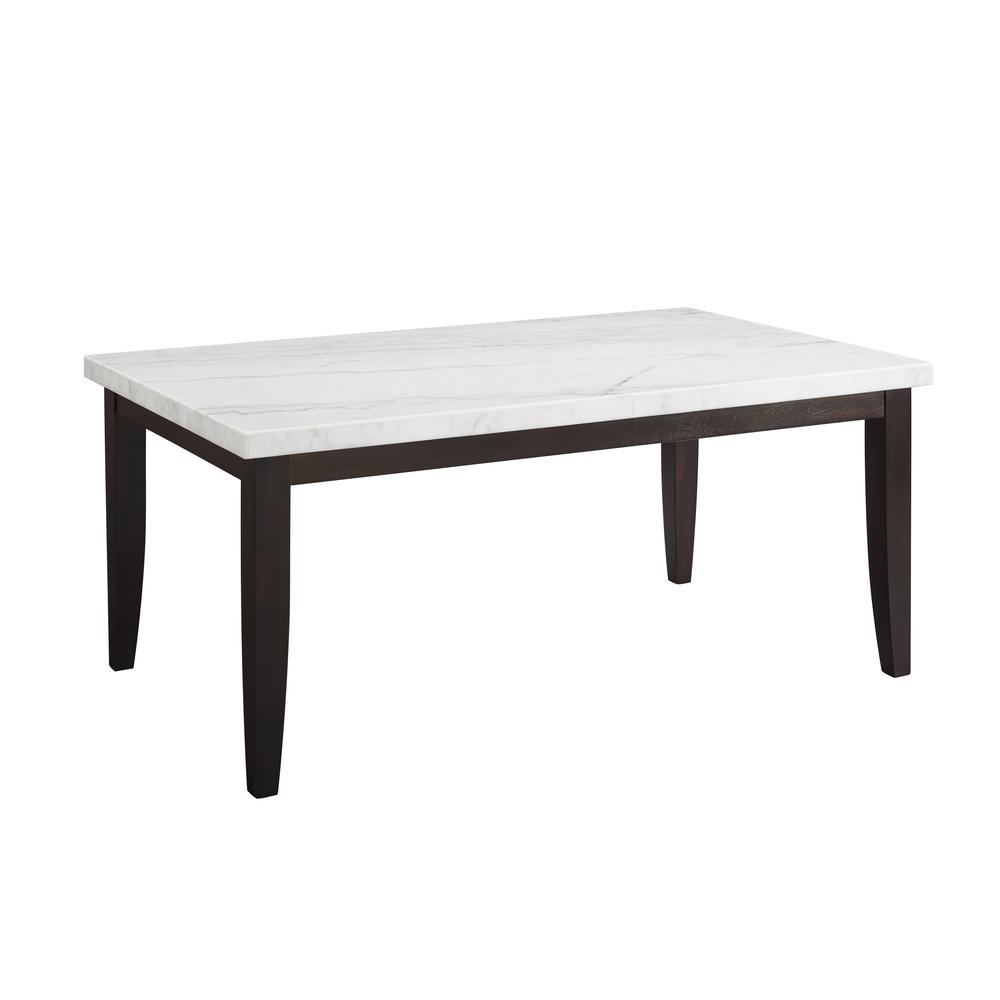 Francis Rectangular White Marble Dining Table