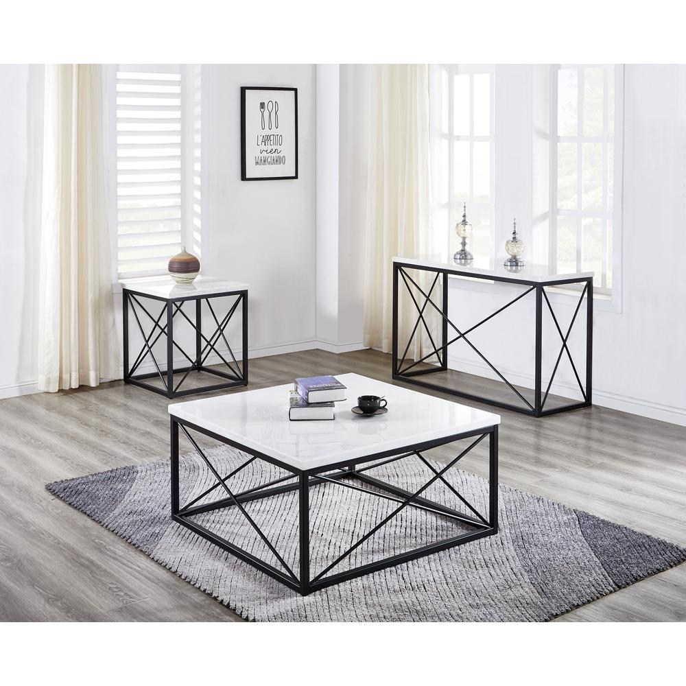Skyler White Marble Top Square Cocktail Table
