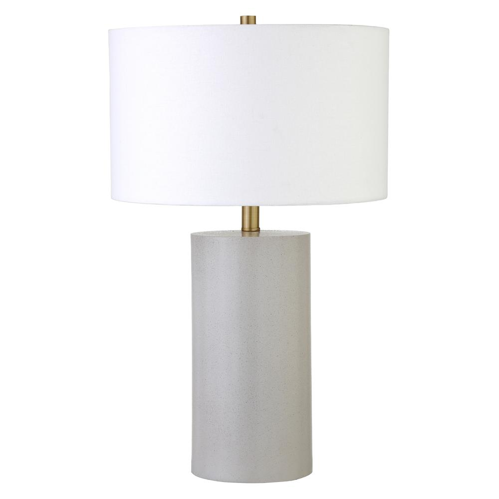 Crane 24" Ceramic Table Lamp with Fabric Shade in White Ceramic