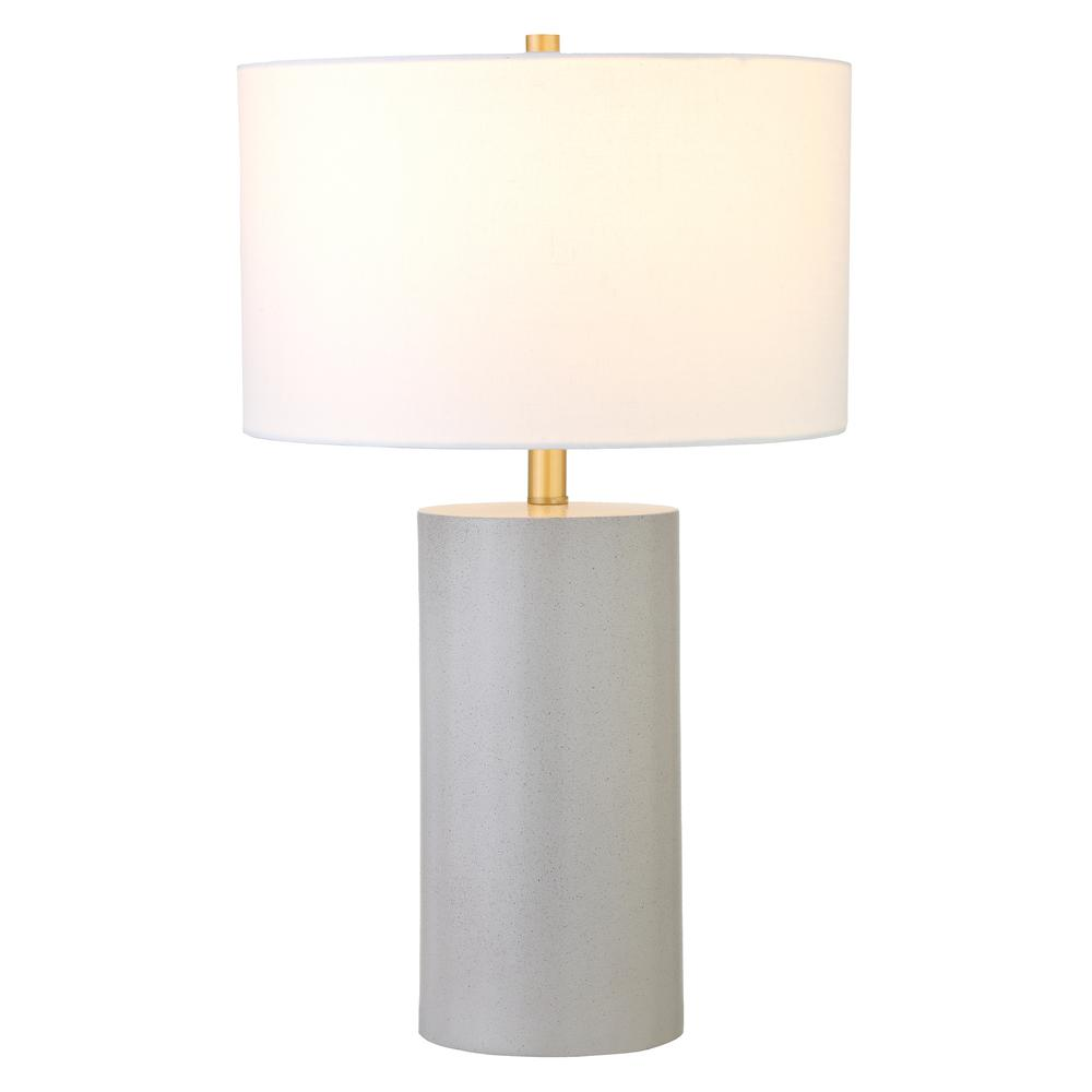 Crane 24" Ceramic Table Lamp with Fabric Shade in White Ceramic