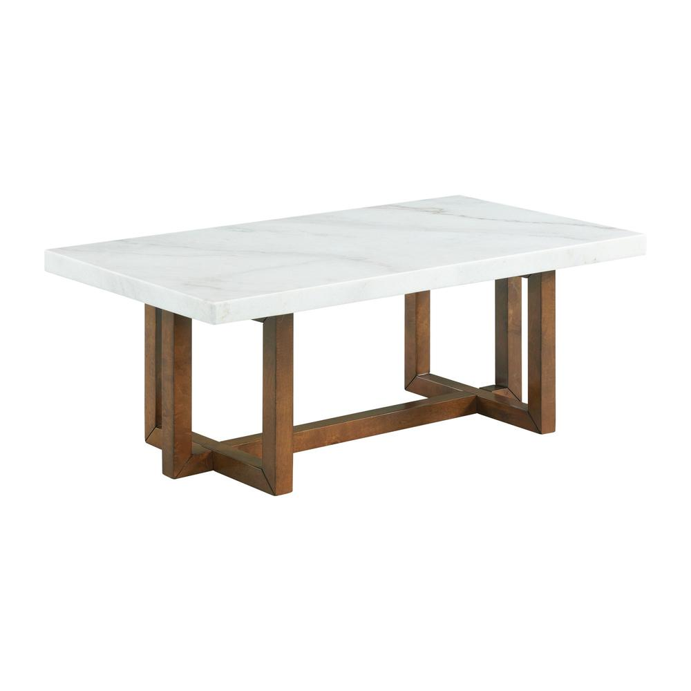 Meyers Marble Rectangular Coffee Table in White