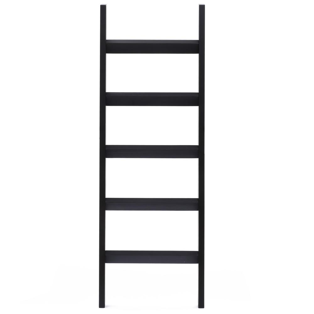 Black Wood 4.8ft Decorative Blanket Ladder