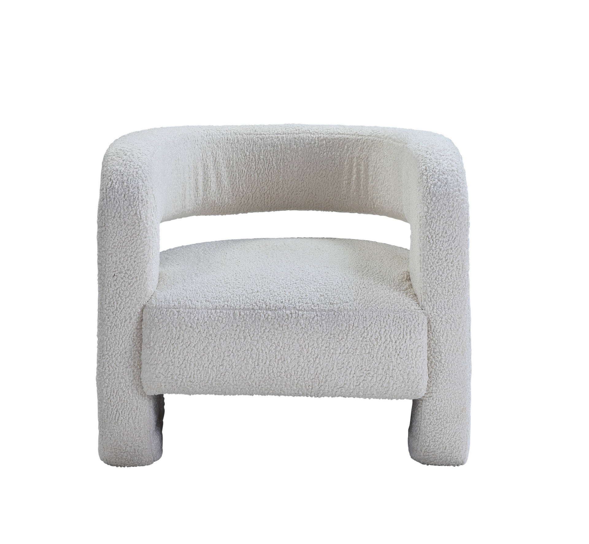 32" White Sherpa Solid Color Barrel Chair