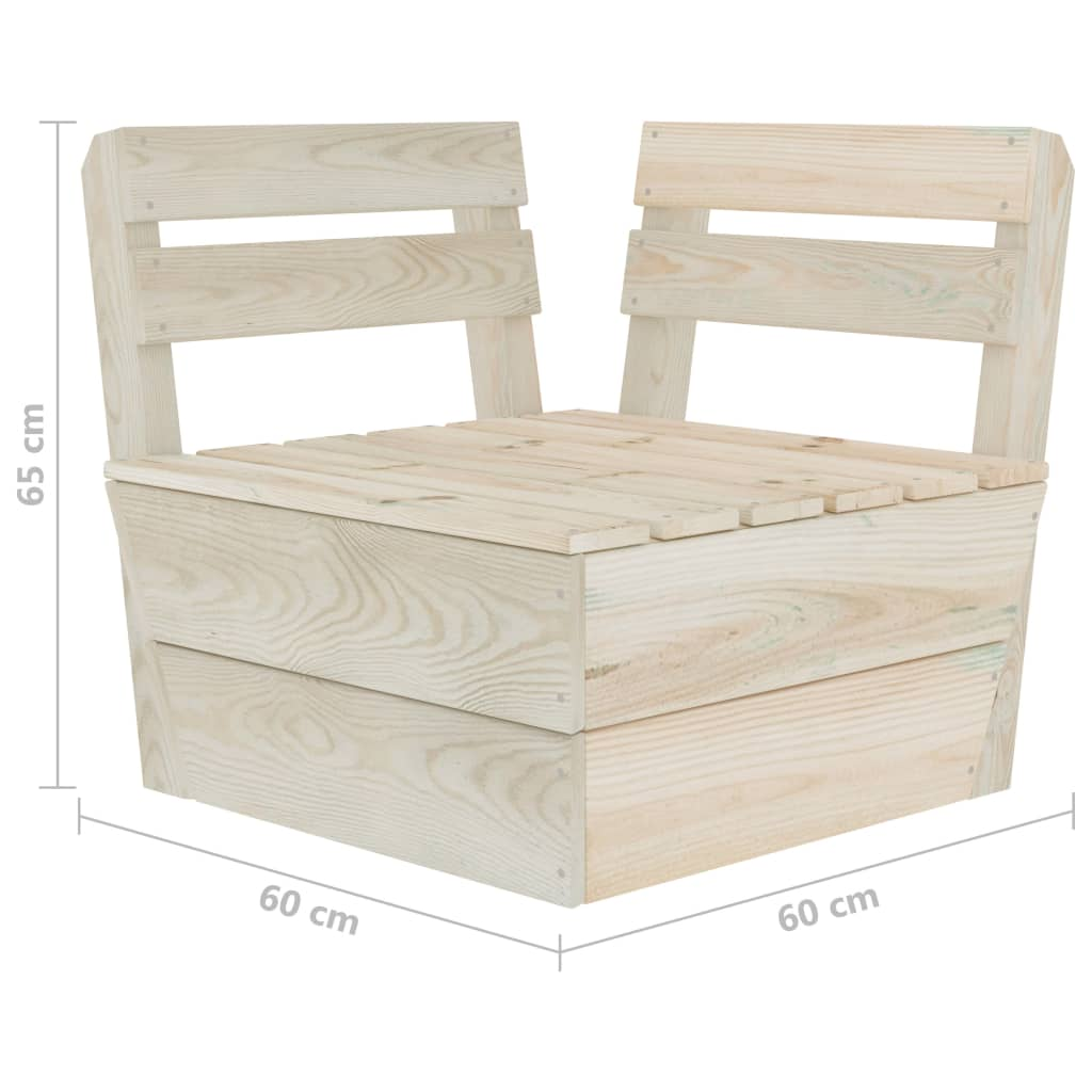 vidaXL Garden 4-Seater Pallet Sofa Impregnated Spruce Wood