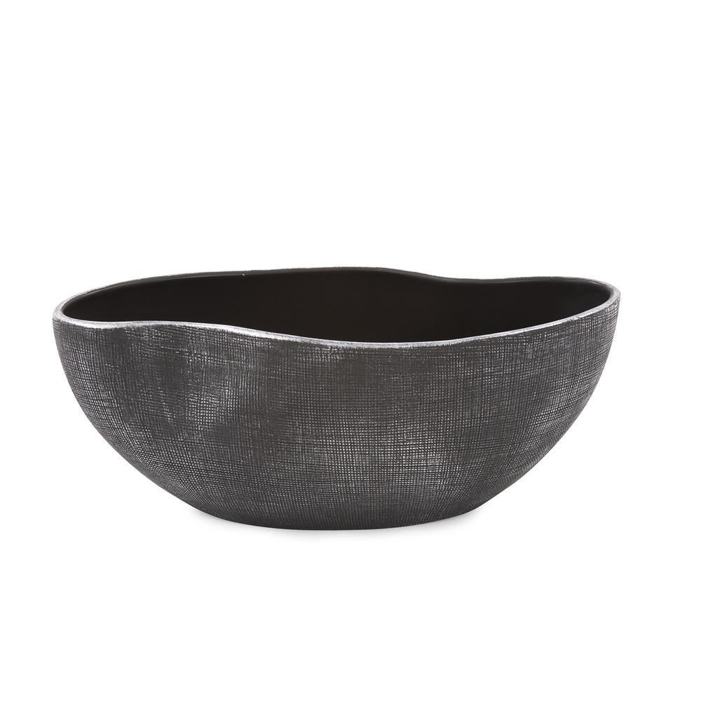 Howard Elliott Textured Black Free Formed Ceramic Bowl
