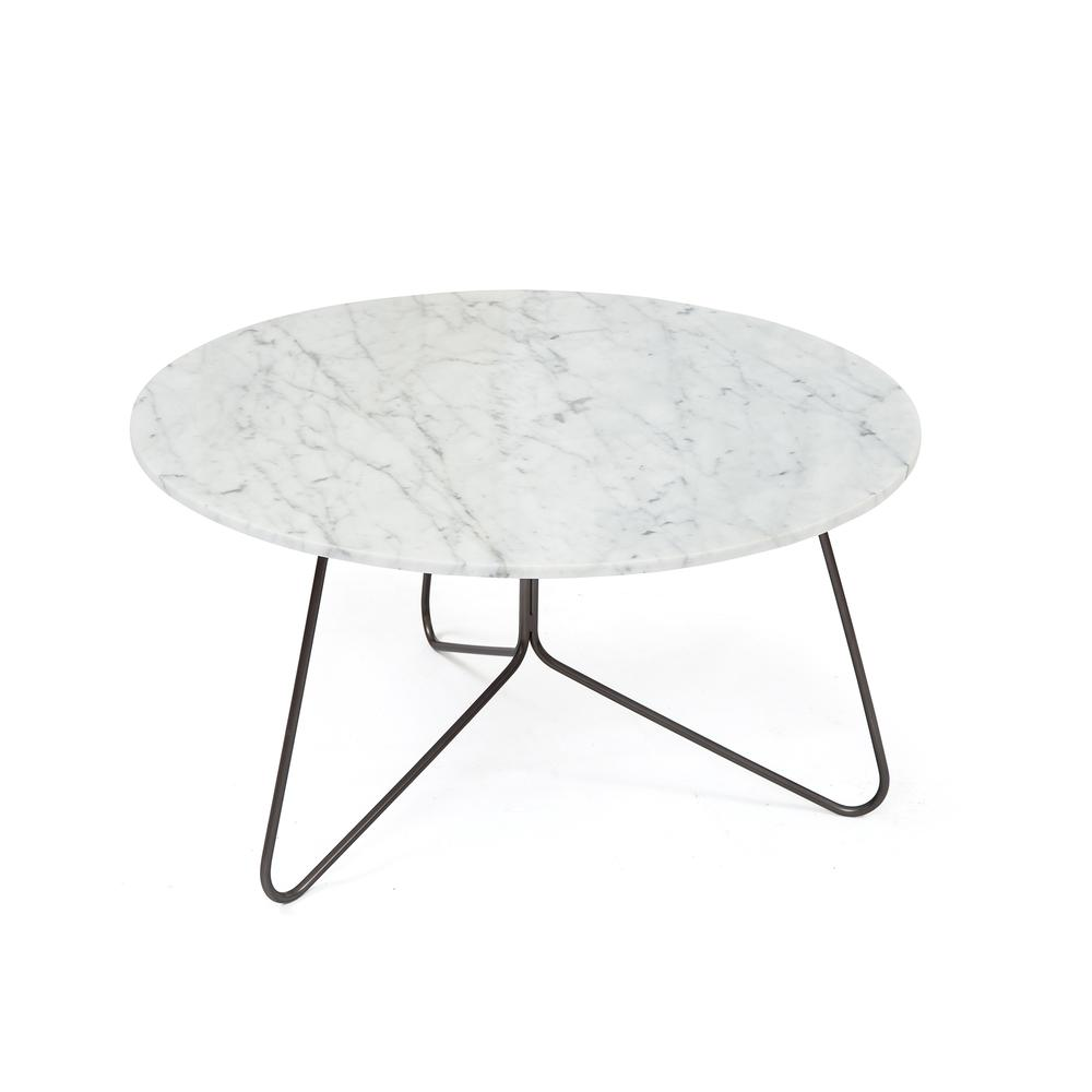 Tracy Coffee Table 30" White Marble Top