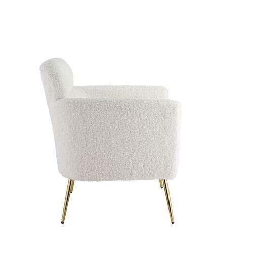Connock White Teddy Sherpa Accent Chair