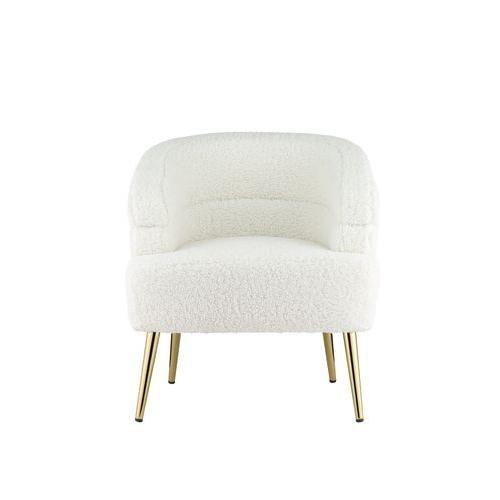 Trezona White Teddy Sherpa Accent Chair