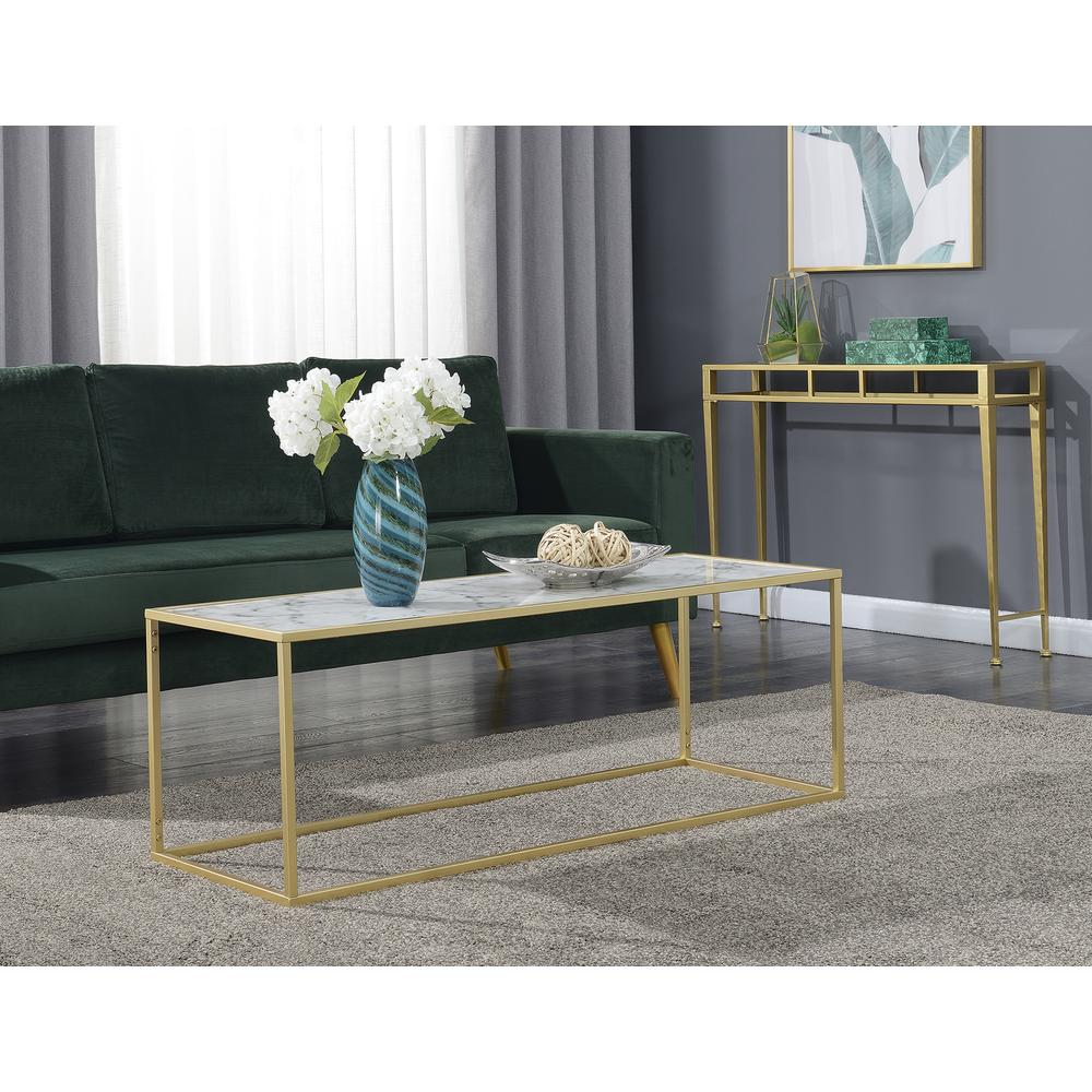 Gold Coast Faux Marble Rectangle Coffee Table