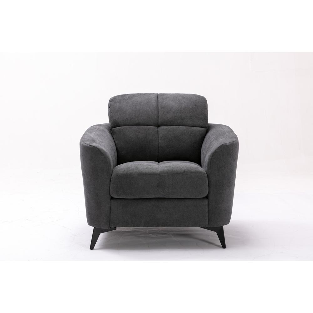 Callie Gray Velvet Fabric Chair