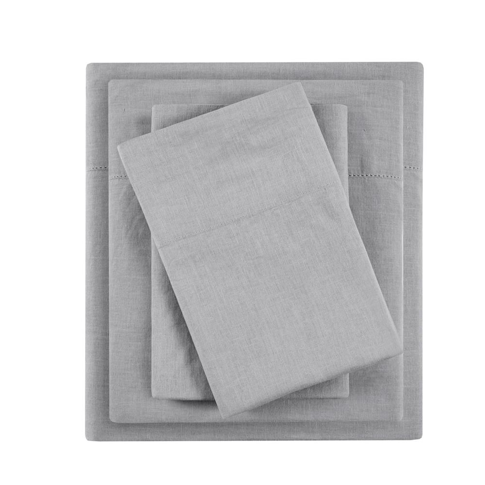 55% Cotton 45% Linen Sheet Set in Gray