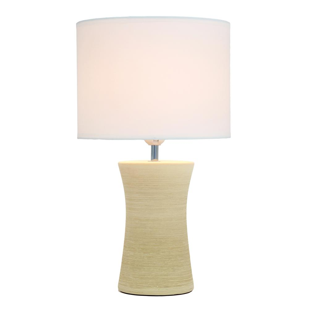 Ceramic Hourglass Table Lamp, Beige