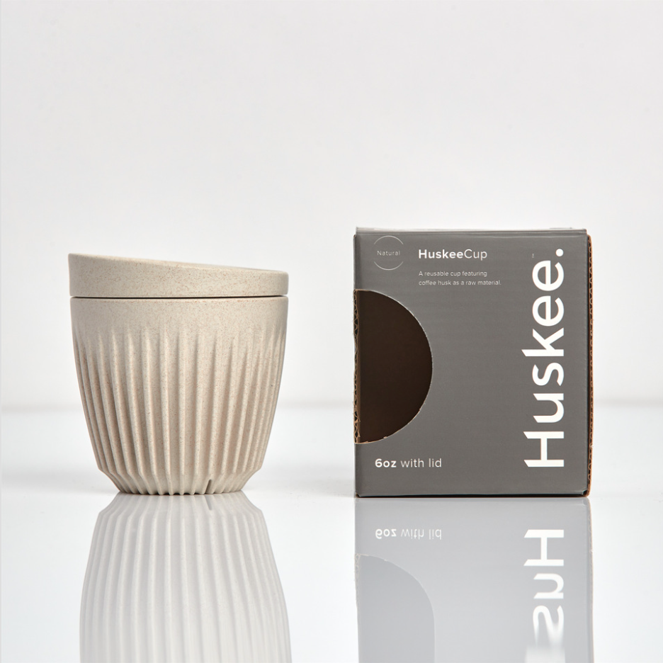 Huskee Reusable Coffee Cup - Natural 6oz